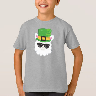 T-shirt Saint Patrick's Day, Alpaca, Llama, Leprechaun Cas
