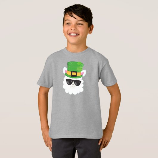 T-shirt Saint Patrick's Day, Alpaca, Llama, Leprechaun Cas (Devant entier)