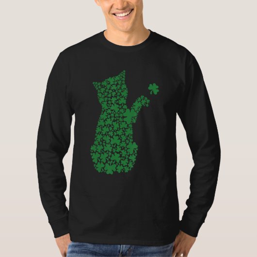 T-shirt Saint Patrick's Day Cat Shamrock Kitten (Devant)