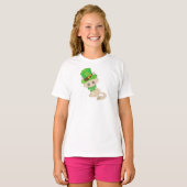 T-shirt Saint Patrick's Day Chat, Leprechaun Casquette, Cl (Devant entier)