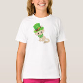 T-shirt Saint Patrick's Day Chat, Leprechaun Casquette, Cl (Devant)
