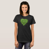 T-shirt Saint Patrick's day, coeur vert irlandais scintill (Devant entier)