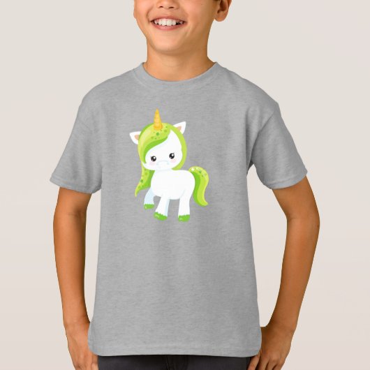 T-shirt Saint Patrick's Day, Cute Unicorn, Magical Unicorn (Devant)