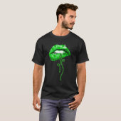 T-shirt Saint Patrick's Day Funny Green Lips Costume graph (Devant entier)