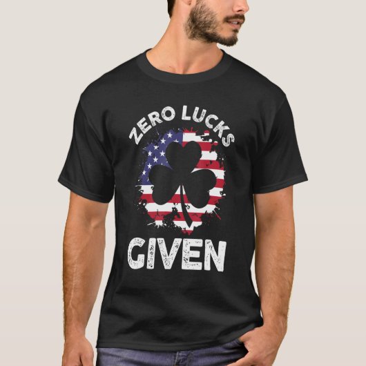 T-shirt Saint Patrick's Day Irlandais C Shamrock Zero Luck (Devant)
