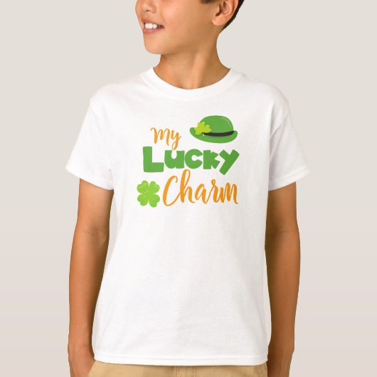 T-shirt Saint Patrick's Day, Leprechaun Casquette, Lucky C (Devant)