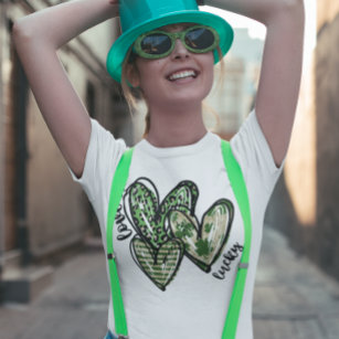 T-shirt Saint Patrick's Day Love Lucky Green Hearts