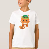 T-shirt Saint Patrick's Day, Orange Cat, Casquette Leprech (Devant)