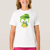 T-shirt Saint Patrick's Day Owl, Clovers, Leprechaun Casqu (Devant)