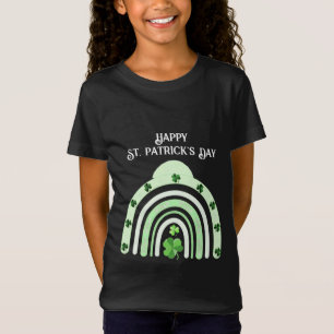 T-Shirt Saint Patricks Day Rainbow Shamrocks Lucky Girl T-
