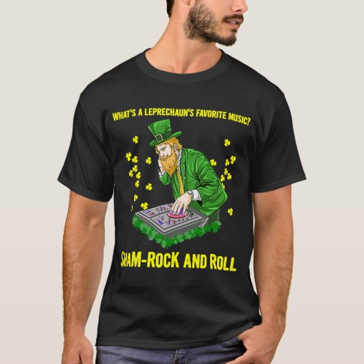 T-shirt Saint Patricks Day Sham Rock DJ Music Roll (Devant)
