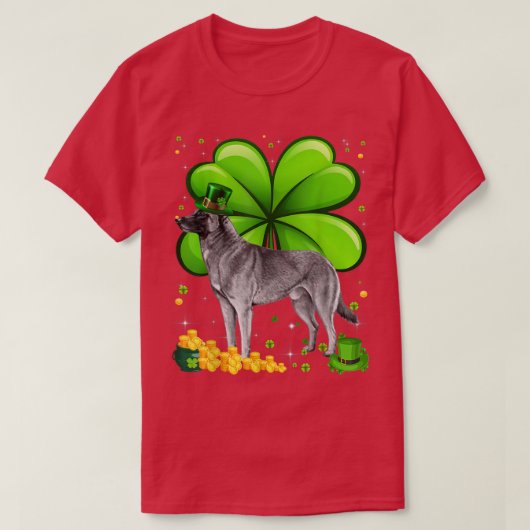 T-shirt Saint Patrick's Day Shamrock malinois belge Pet Lo (Design devant)