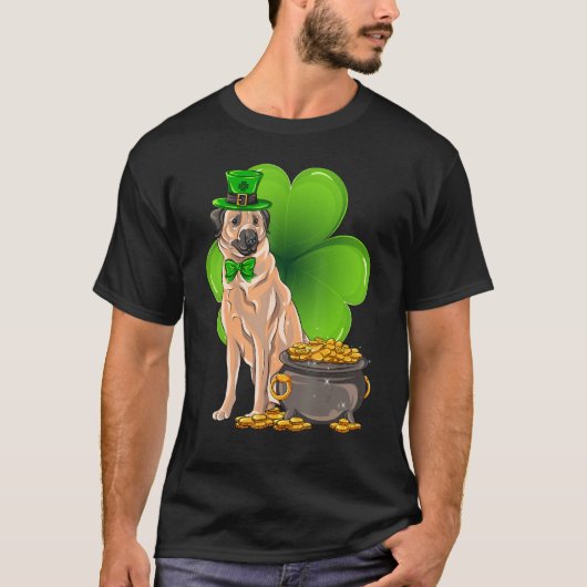 T-shirt Saint Patrick's Day Shamrock pasteur anatolien Pet (Devant)
