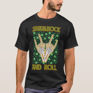 T-shirt Saint Patrick's Day Shamrock & Roll Skeleton Hands