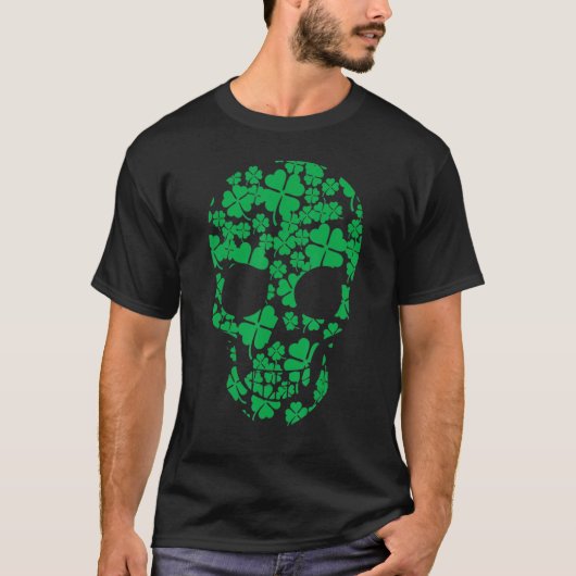 T-shirt Saint Patrick's Day Shamrocks Skull (Devant)