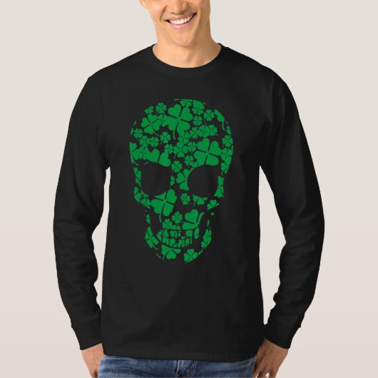 T-shirt Saint Patrick's Day Shamrocks Skull (Devant)