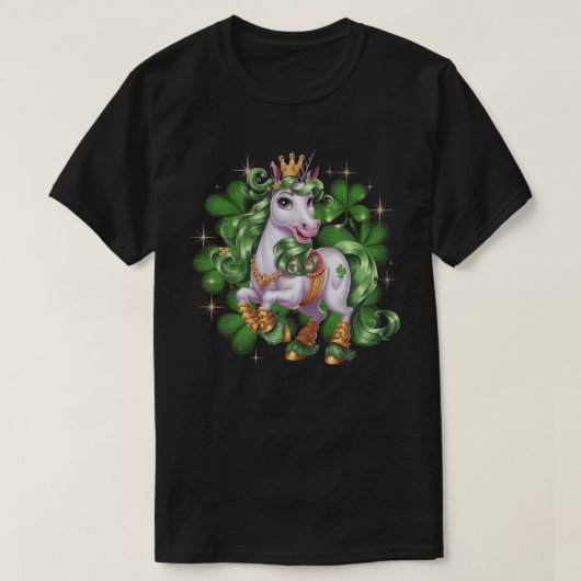 T-shirt Saint Patrick's Day Unicorn Celtic Imaginaire Créa (Design devant)