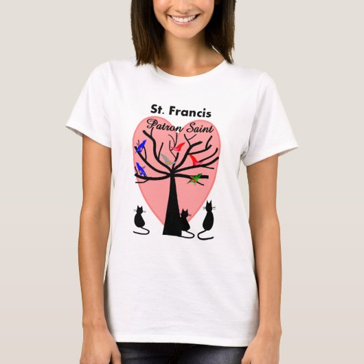 T-shirt Saint patron du St Francis--Arbre et animaux (Devant)
