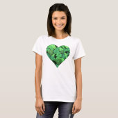 T-shirt Saint-Patties Day, shamrock vert, Coeurs irlandais (Devant entier)