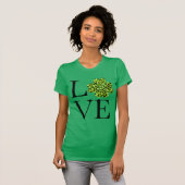 T-shirt Saint-Patty’s day shamrock léopard de guépard vert (Devant entier)