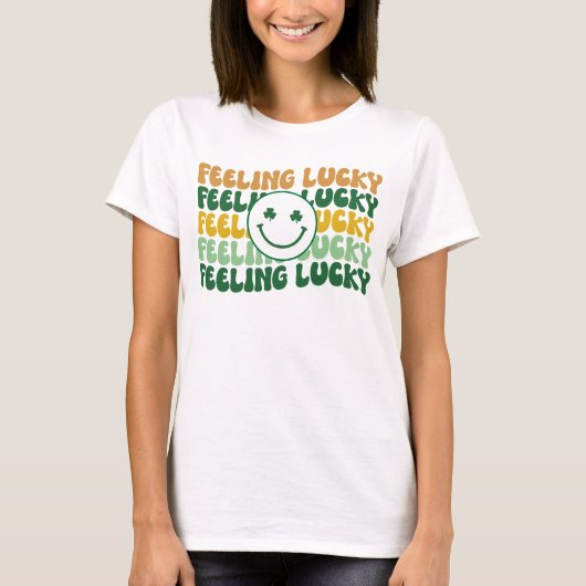 T-shirt Saint Patty's Day, Sentant un peu chanceux (Devant)
