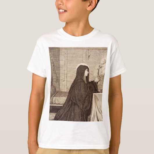 T-shirt Saint Scholastica Patroness of school (Devant)