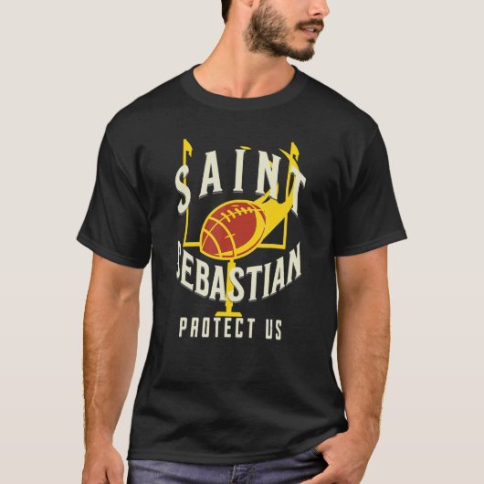 T-shirt Saint Sébastien Patron Saint des joueurs de footba (Devant)