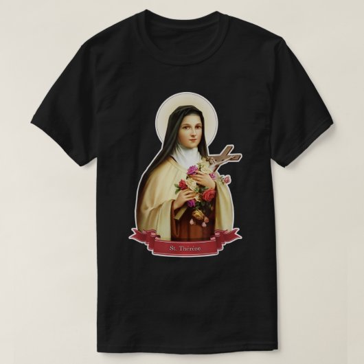 T-shirt Saint Thérèse de Lisieux Petite Rose Fleur Cath (Design devant)