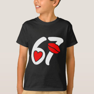 T-shirt Saint-Valentin 67 Meme Lèvres Et Cœur Drôle Six S