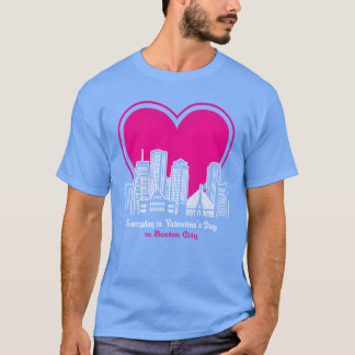 T-shirt Saint-Valentin à Boston famille en ville