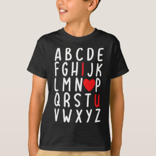 T-shirt Saint Valentin Abc I Love You Heart Teacher Cadeau