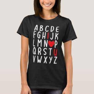 T-shirt Saint Valentin Abc I Love You Heart Teacher Cadeau