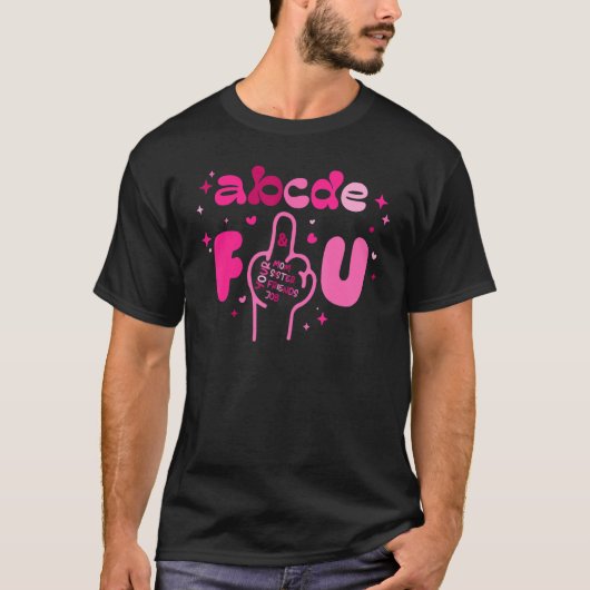 T-shirt Saint Valentin ABCDEFU Middle Finger Heart Vday (Devant)