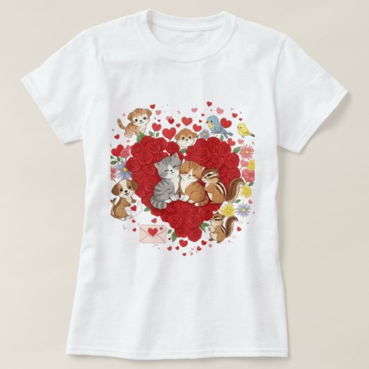 T-shirt Saint Valentin Amour animal" (Design devant)