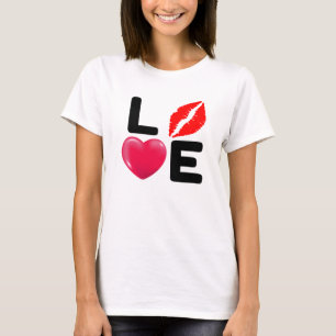 T-shirt Saint-Valentin AMOUR Baiser et Cœur