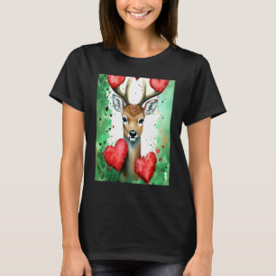 T-shirt Saint-Valentin Amour Coeur Cerf Mignon Petite Amie
