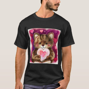 T-shirt Saint Valentin Amour Coeur Chat Teddy Girlfriend W