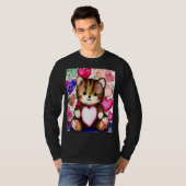 T-shirt Saint Valentin Amour Coeur Chat Teddy Girlfriend W (Devant entier)