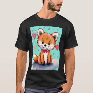T-shirt Saint Valentin Amour Coeur Fox Teddy Girlfriend Wi