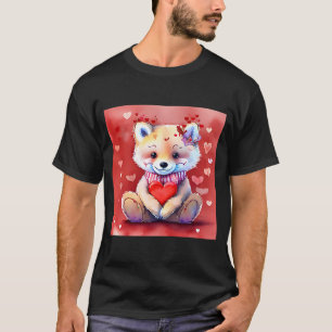 T-shirt Saint Valentin Amour Coeur Fox Teddy Girlfriend Wi