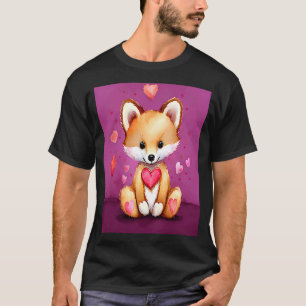T-shirt Saint Valentin Amour Coeur Fox Teddy Girlfriend Wi