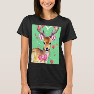 T-shirt Saint Valentin Amour Coeur mignon Deer Girlfriend 
