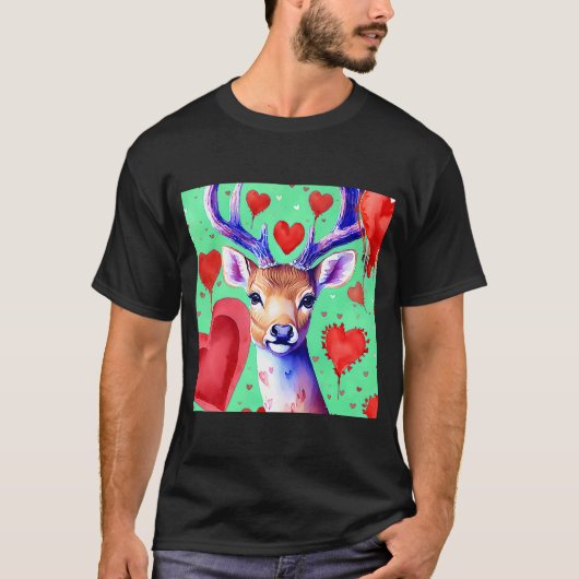 T-shirt Saint Valentin Amour Coeur mignon Deer Girlfriend (Devant)