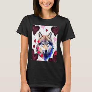 T-shirt Saint-Valentin Amour Coeur Mignon Loup Petite Amie