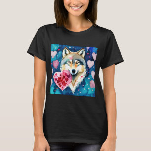 T-shirt Saint Valentin Amour Coeur mignon Wolf Girlfriend