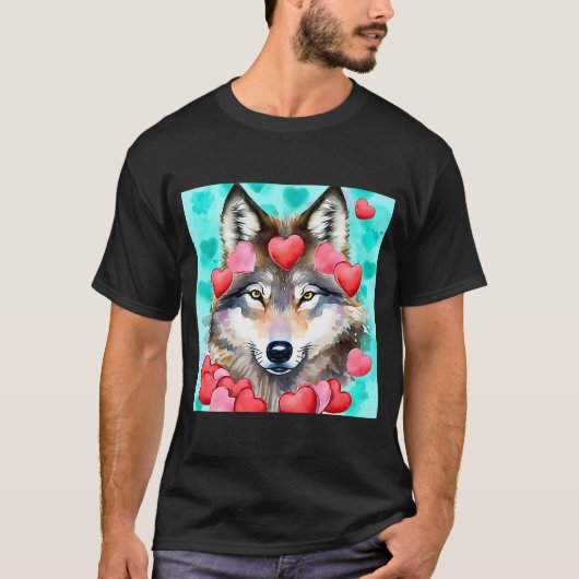 T-shirt Saint Valentin Amour Coeur mignon Wolf Girlfriend (Devant)