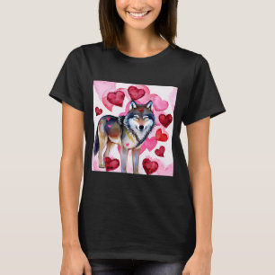 T-shirt Saint Valentin Amour Coeur mignon Wolf Girlfriend 
