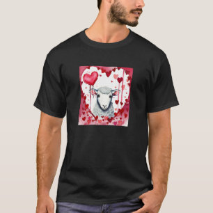 T-shirt Saint-Valentin Amour Coeur Mouton Girlfriend Fianc
