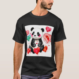 T-shirt Saint Valentin Amour Coeur Panda Girlfriend Fiance