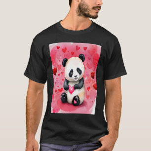 T-shirt Saint Valentin Amour Coeur Panda Girlfriend Fiance